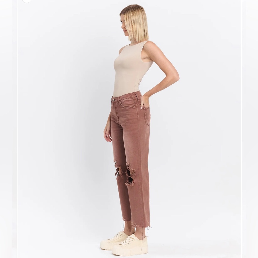 Vervet Los Angeles Aztec Super High Rise 90’s Vintage Crop Flare jeans, 27 - Picture 3 of 10